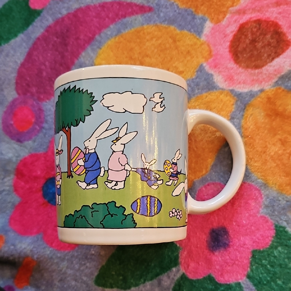 Vintage Easter Bunny Ceramic Mug